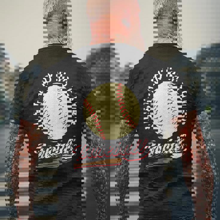 野球選手が大好きな少年 男の子向けギフト メンズTシャツ バックプリント 高齢者への贈り物
