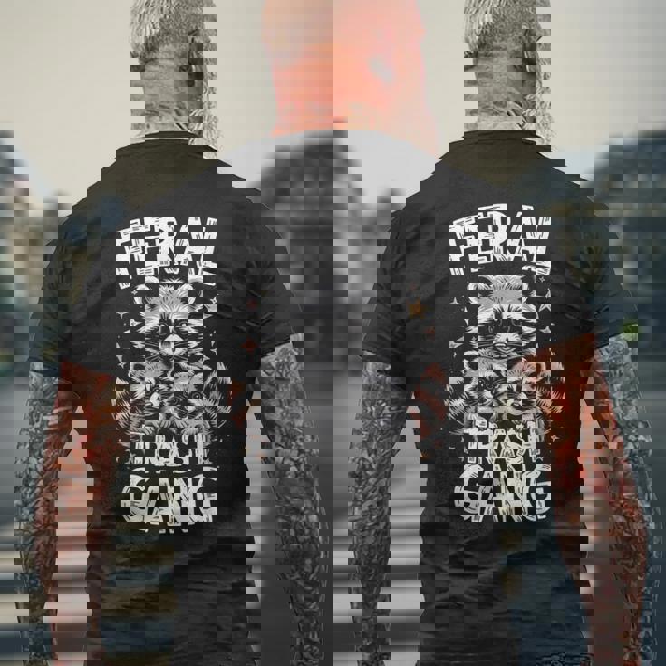 野良ゴミ・ギャング、アライグマ・ファミリーで楽しむ メンズTシャツ バックプリント 高齢者への贈り物