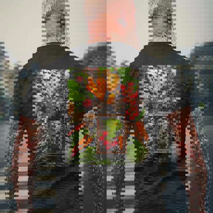 野菜農場フレッシュオーガニック野菜 メンズTシャツ バックプリント 高齢者への贈り物