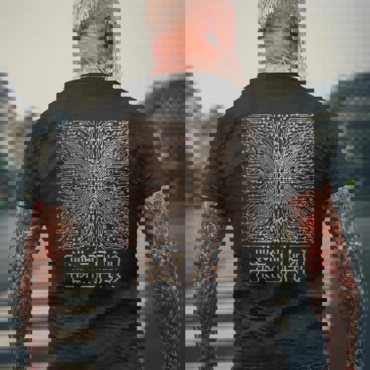 量子回路ai人工知能 メンズTシャツ バックプリント 高齢者への贈り物