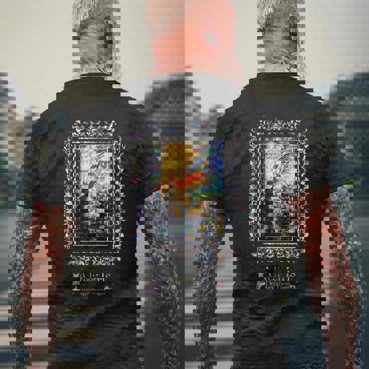 金魚さんとチュッ 猫 金魚 メンズTシャツ バックプリント 高齢者への贈り物