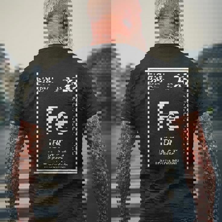 鉄元素周期表 メンズTシャツ バックプリント 高齢者への贈り物