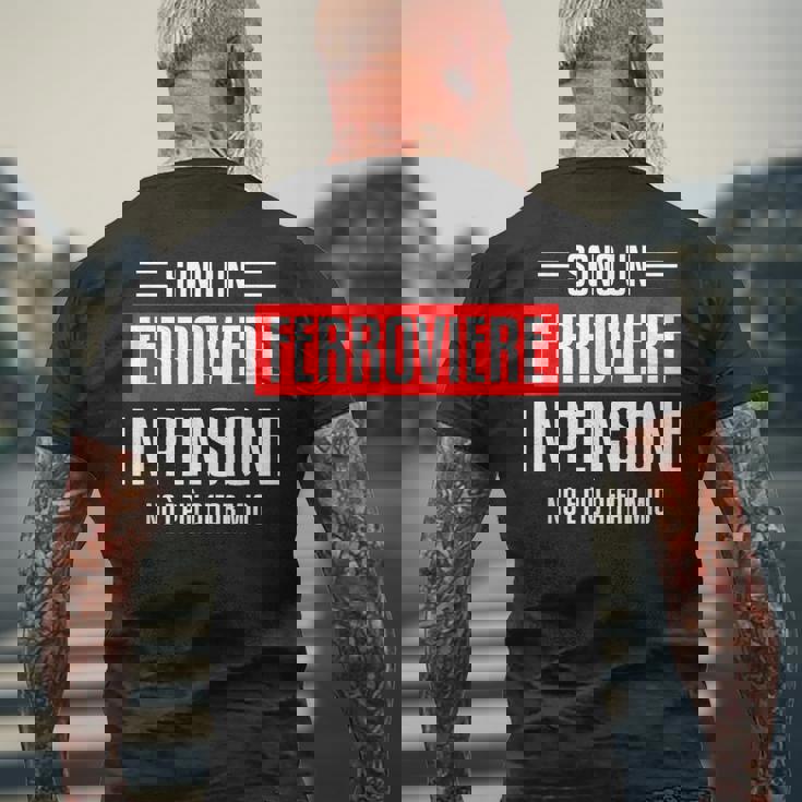 鉄道退職の引用 メンズTシャツ バックプリント 高齢者への贈り物