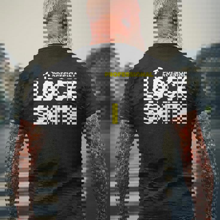 鍵屋ロックピッキングプロフェッショナルロックスミス メンズTシャツ バックプリント 高齢者への贈り物