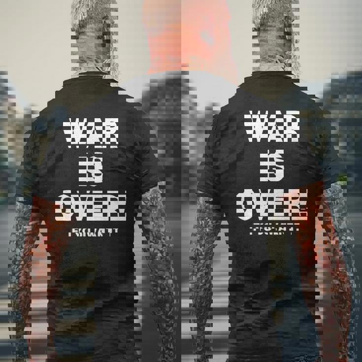 限定戦争は終わりだ 限定版黒 If You Want It メンズTシャツ バックプリント 高齢者への贈り物