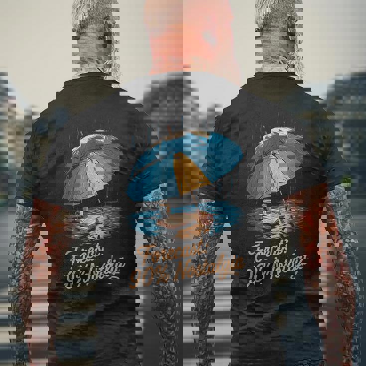 雨の日のノスタルジア 心地よい美学 傘と気分 メンズTシャツ バックプリント 高齢者への贈り物