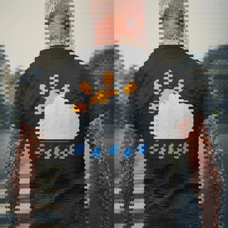 雨雲の向こうの太陽 メンズTシャツ バックプリント 高齢者への贈り物