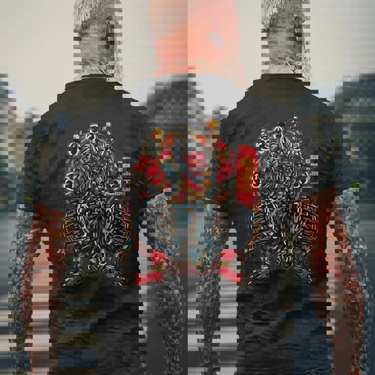 雷神 雷神 古代日本神話 神々 メンズTシャツ バックプリント 高齢者への贈り物