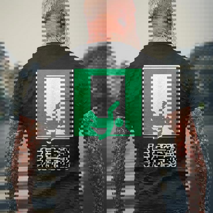 非常識（パロディ 非常口）イラスト【変なtシャツ屋さん】 面白い デザイン メンズTシャツ バックプリント 高齢者への贈り物