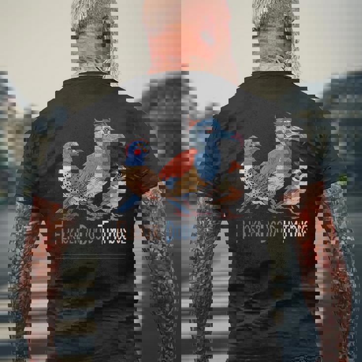 面白い ちらつきドードーシジュウカラ メンズ レディース キッズ メンズTシャツ バックプリント 高齢者への贈り物