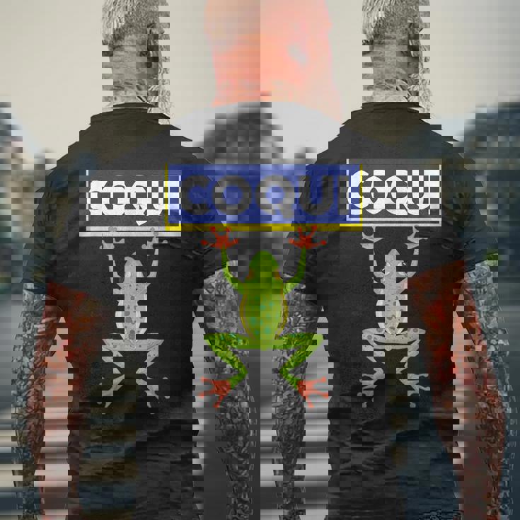 面白い コキ カエル 食べ物 プエルトリコ ゴヤ ラテン コミダ ボリクア メンズTシャツ バックプリント 高齢者への贈り物