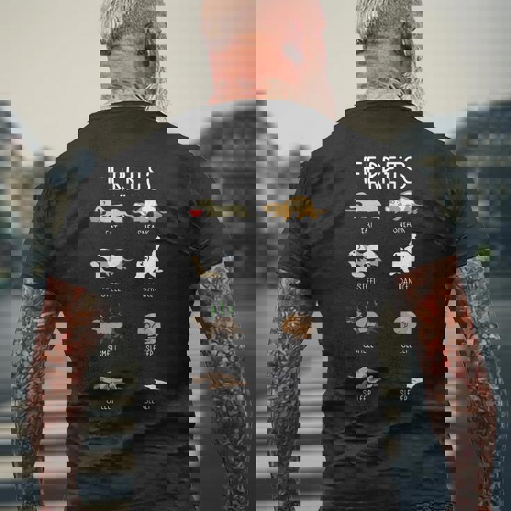 面白い フェレット シャツ ペット グルーミング メンズTシャツ バックプリント 高齢者への贈り物