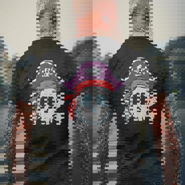 面白い 海賊 漫画 スカル ハロウィン メンズTシャツ バックプリント 高齢者への贈り物