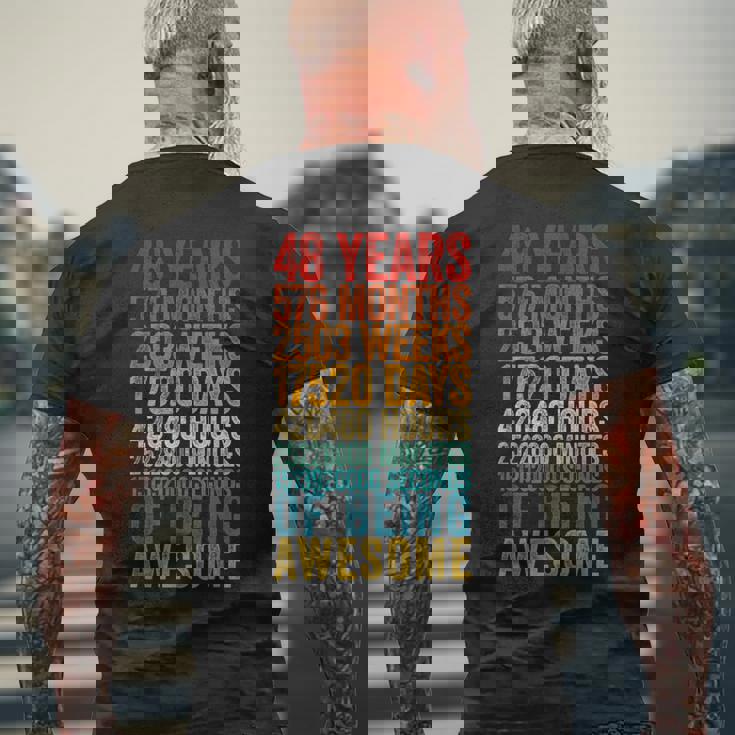 面白い48歳の誕生日シャツ オールドメーター 面白い48歳ギフト メンズTシャツ バックプリント 高齢者への贈り物