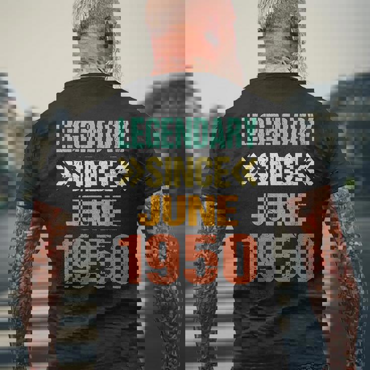 面白い75歳の誕生日 6月生まれの伝説 1950年6月以来 メンズTシャツ バックプリント 高齢者への贈り物