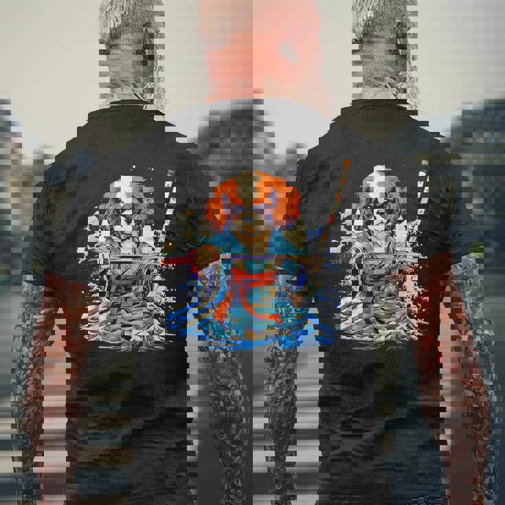 面白いtシャツ キャバリア 浮世絵 イヌ わんこ メンズ 犬好き グッズ おもしろ 面白い 服 ネタ わんこ メンズTシャツ バックプリント 高齢者への贈り物