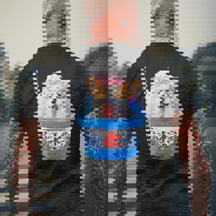 面白いtシャツ コーギー かき氷 イヌ メンズ 犬好き グッズ かわいい おもしろ 面白い 服 ネタ 夏 メンズTシャツ バックプリント 高齢者への贈り物