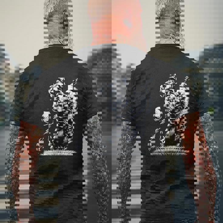 面白いtシャツ シュナウザー ゴルフ イヌ メンズ 犬好き グッズ かわいい おもしろ 面白い 服 ネタ メンズTシャツ バックプリント 高齢者への贈り物