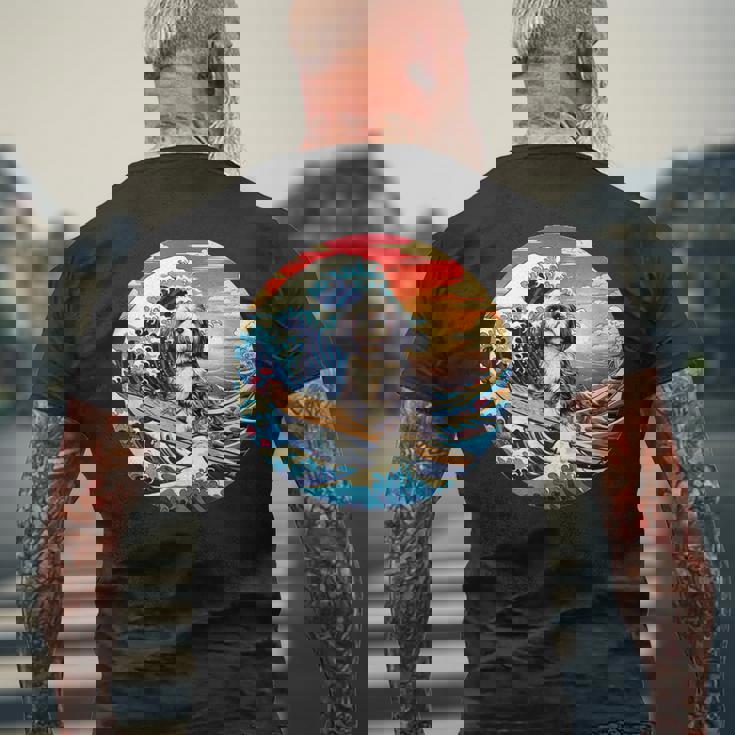 面白いtシャツ シーズー 犬 イヌ メンズ 犬好き グッズ かわいい おもしろ 面白い 服 ネタ サーフィン メンズTシャツ バックプリント 高齢者への贈り物