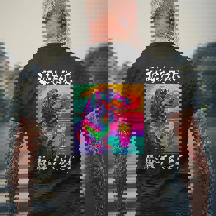 面白いtシャツ ダックスフンド イヌ わんこ メンズ 犬好き グッズ おもしろ 面白い 服 ネタ わんこ メンズTシャツ バックプリント 高齢者への贈り物