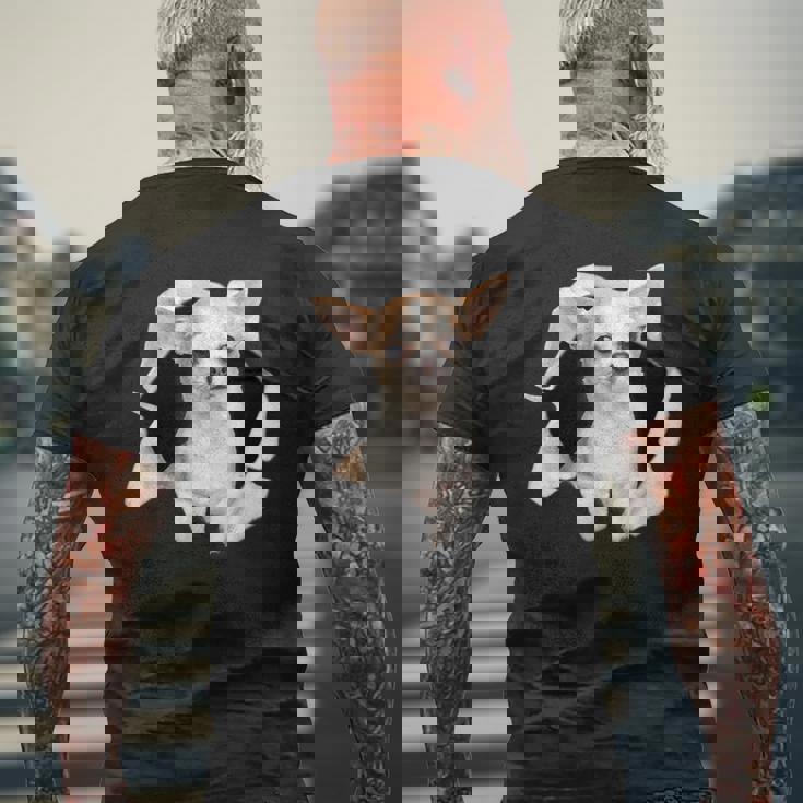 面白いtシャツ チワワ 犬 イヌ わんこ メンズ 犬好き グッズ かわいい おもしろ 面白い 服 ネタ メンズTシャツ バックプリント 高齢者への贈り物