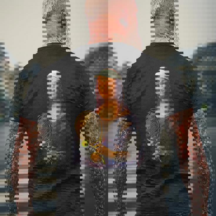 面白いtシャツ テニス モナリザ おもしろ 服 ネタ メンズ テニス部 おもしろグッズ 大人 子供 メンズTシャツ バックプリント 高齢者への贈り物