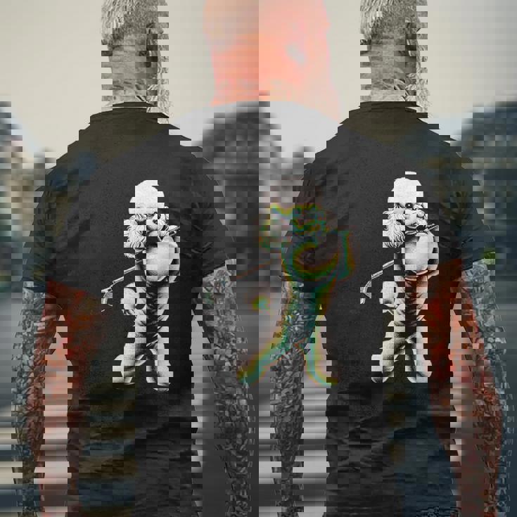 面白いtシャツ トイプードル ゴルフ イヌ メンズ 犬好き グッズ かわいい おもしろ 面白い 服 ネタ メンズTシャツ バックプリント 高齢者への贈り物