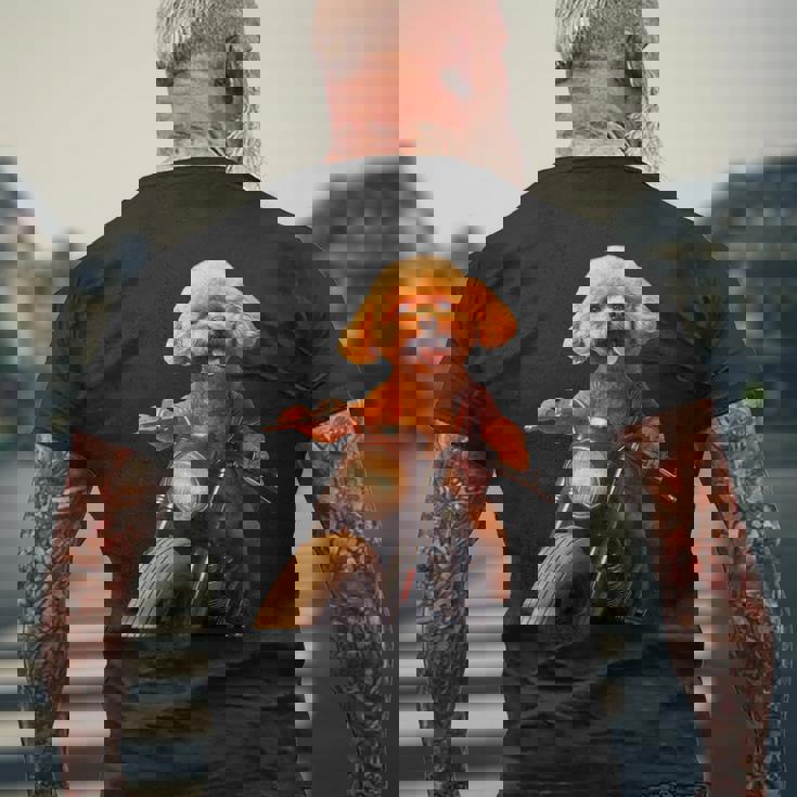 面白いtシャツ トイプードル バイク イヌ メンズ 犬好き グッズ かわいい おもしろ 面白い 服 ネタ メンズTシャツ バックプリント 高齢者への贈り物