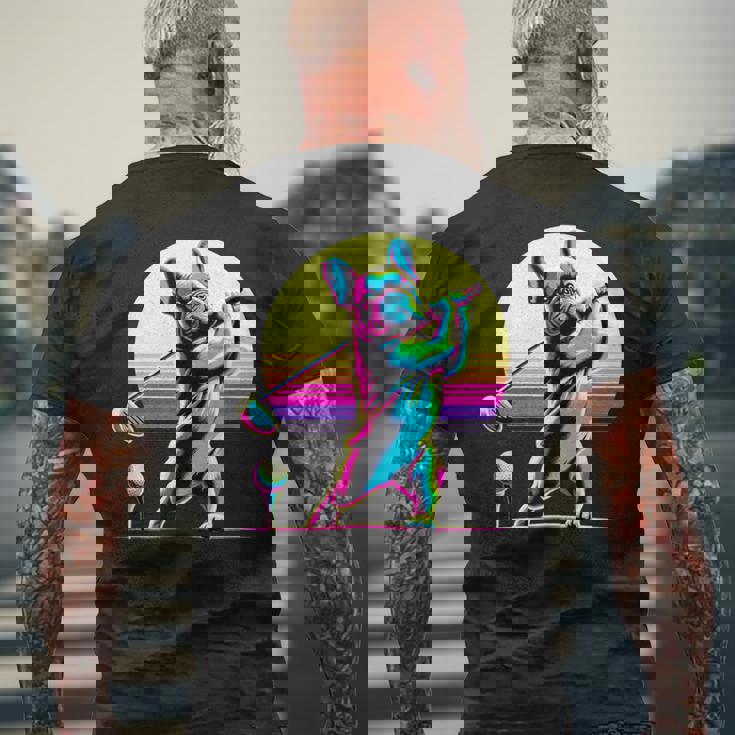 面白いtシャツ フレンチブルドッグ ゴルフ イヌ メンズ 犬 グッズ かわいい おもしろ 面白い 服 ネタ メンズTシャツ バックプリント 高齢者への贈り物