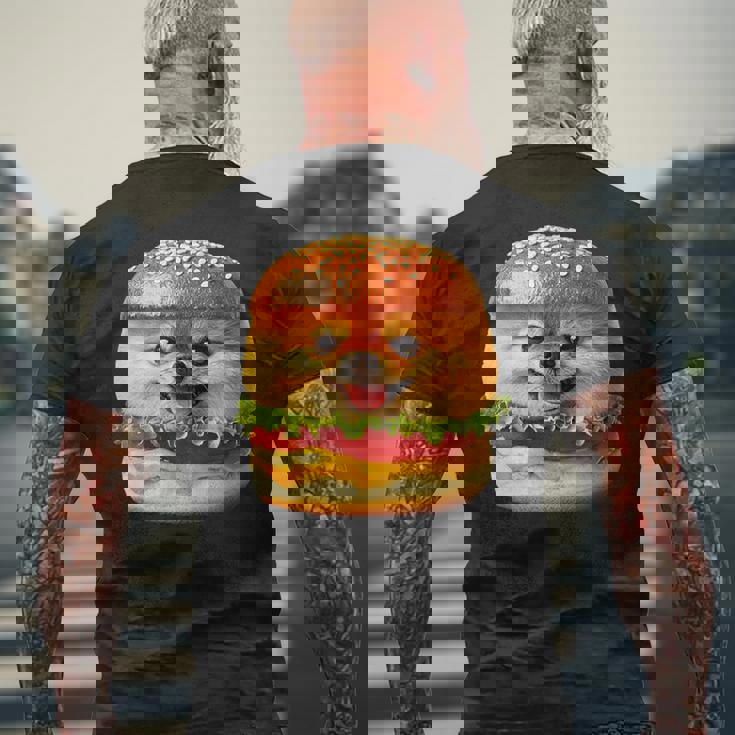 面白いtシャツ ポメラニアン 犬 ハンバーガー メンズ 犬好き グッズ かわいい おもしろ 面白い 服 ネタ メンズTシャツ バックプリント 高齢者への贈り物