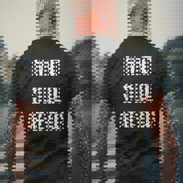 面白いtシャツ 下ネタ 文字 ダジャレ メンズ おもしろtシャツ ジョーク 男性用 英語 I'm Noto Low メンズTシャツ バックプリント 高齢者への贈り物