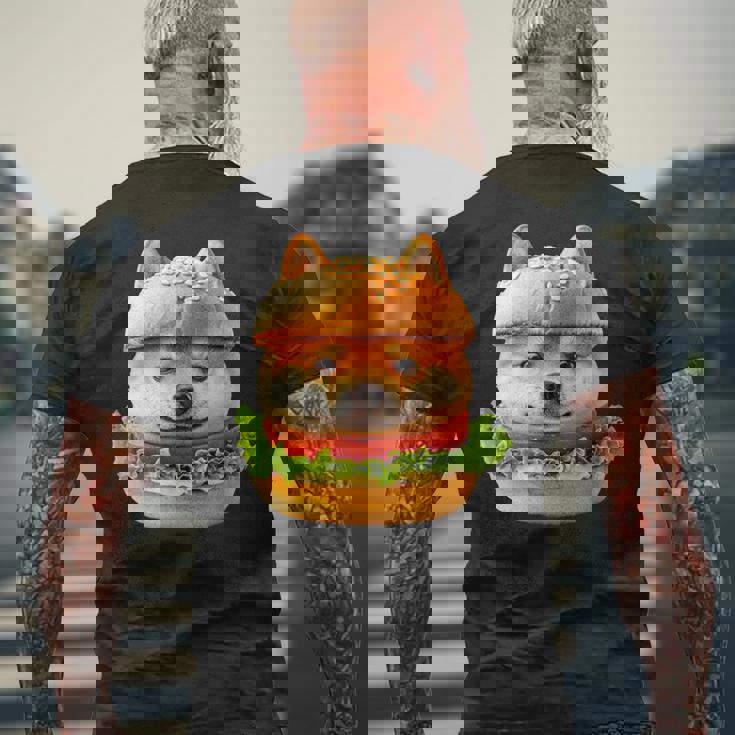 面白いtシャツ 柴犬 犬 イヌ ハンバーガー メンズ 犬好き グッズ かわいい おもしろ 面白い 服 ネタ メンズTシャツ バックプリント 高齢者への贈り物