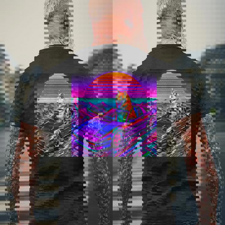 面白いtシャツ 柴犬 車 イヌ わんこ メンズ 犬好き グッズ かわいい おもしろ 面白い 服 ネタ メンズTシャツ バックプリント 高齢者への贈り物