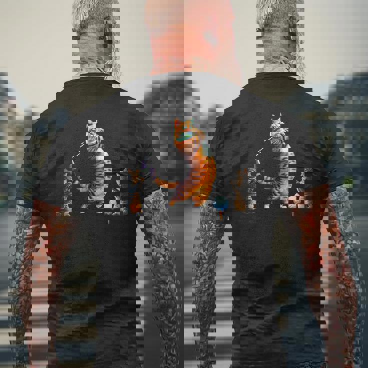 面白いtシャツ 猫 ネコ ゴルフ にゃんこ メンズ 猫好き グッズ かわいい おもしろ 面白い 服 ネタ メンズTシャツ バックプリント 高齢者への贈り物