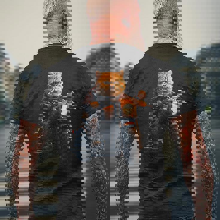 面白いtシャツ 猫 ネコ メンズ バイク 猫好き グッズ おもしろ 面白い 服 ネタ にゃんこ 猫の下僕 メンズTシャツ バックプリント 高齢者への贈り物