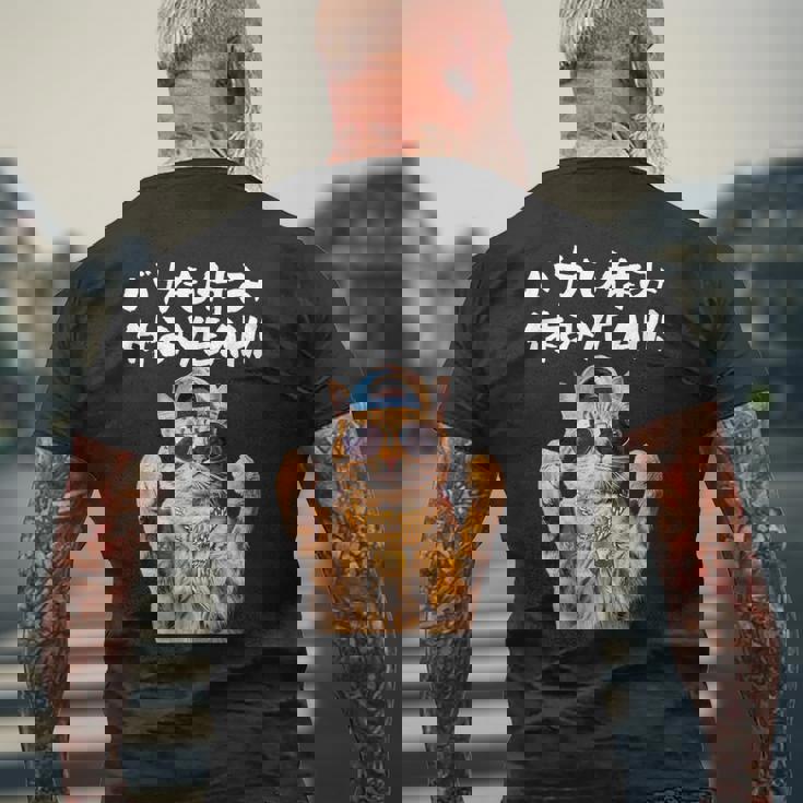 面白いtシャツ 猫 ネコ バカも休み休み 猫好き グッズ おもしろ 面白い 服 ネタ にゃんこ 猫の下僕 メンズTシャツ バックプリント 高齢者への贈り物