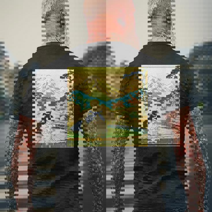 面白いtシャツ 猫 ネコ 温泉 メンズ 猫好き グッズ おもしろ 面白い 服 ネタ 猫の下僕 浮世絵 メンズTシャツ バックプリント 高齢者への贈り物