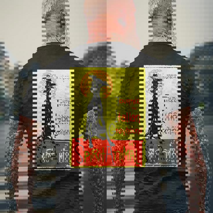 面白いイタリアングレイハウンド ドッグアート イタリアングレイハウンド ギフト メンズTシャツ バックプリント 高齢者への贈り物