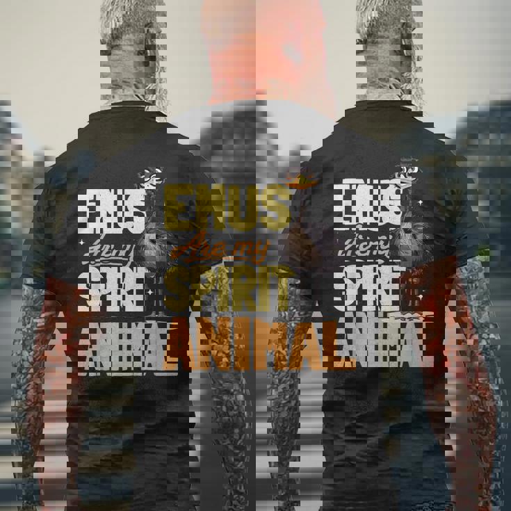 面白いエミューアニマルemus Are Mypiritアニマル。 メンズTシャツ バックプリント 高齢者への贈り物