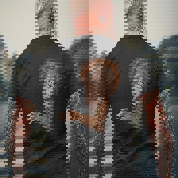 面白いオランウータン メンズTシャツ バックプリント 高齢者への贈り物