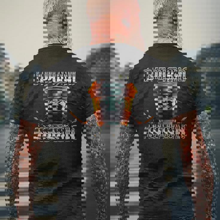 面白いカプチーノアサシーノブレインロットイタリアンブラック メンズTシャツ バックプリント 高齢者への贈り物