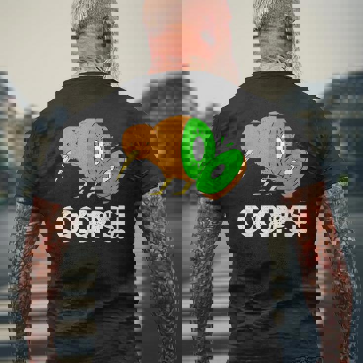 面白いキウイフルーツ キウイ鳥 メンズTシャツ バックプリント 高齢者への贈り物