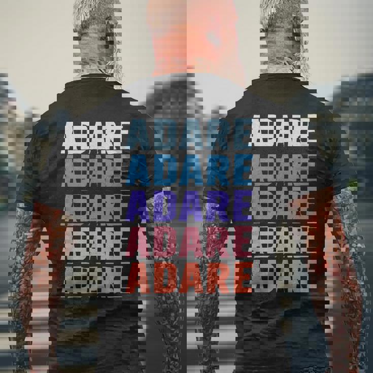 面白いギフトネーム Adare 名前入り メンズTシャツ バックプリント 高齢者への贈り物