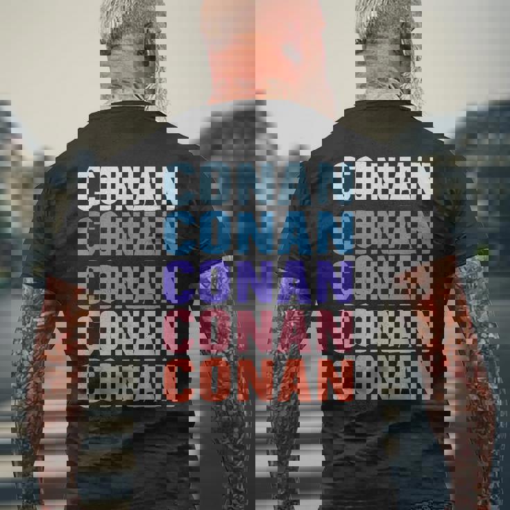 面白いギフト名 コナン 名入れ名 メンズTシャツ バックプリント 高齢者への贈り物