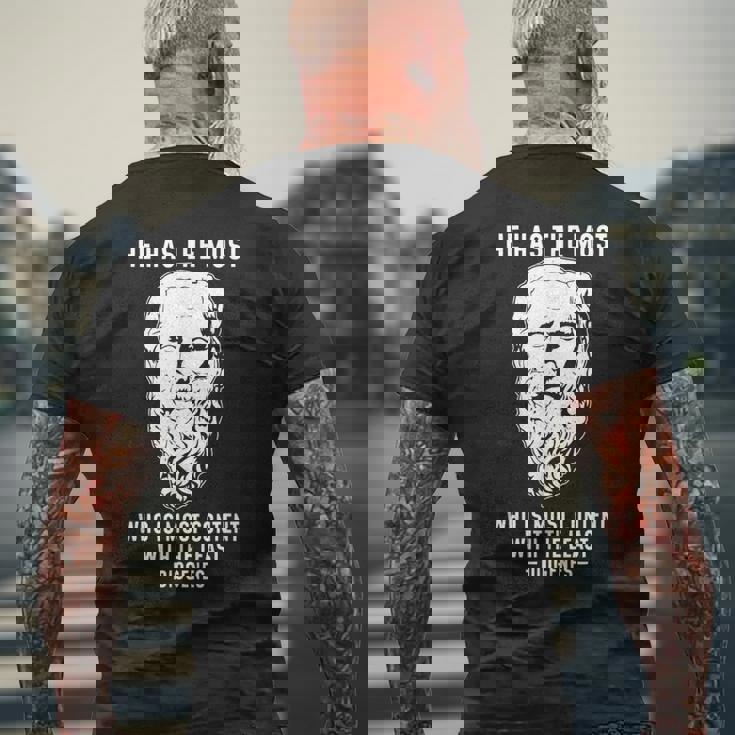 面白いクラシカルギリシャ語引用 ディオゲネスからアレクサンダーへ The メンズTシャツ バックプリント 高齢者への贈り物