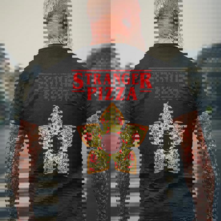 面白いストレンジャー・ピザ・シングス メンズTシャツ バックプリント 高齢者への贈り物