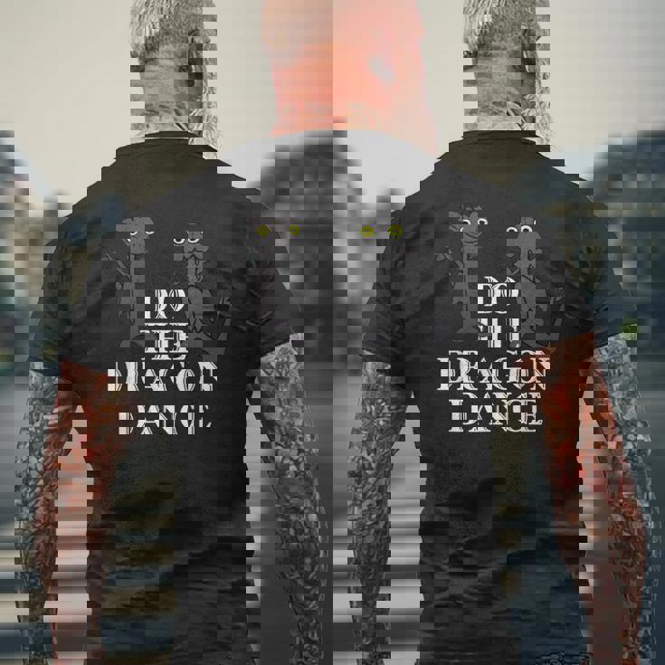 面白いドラゴンダンス ダンシングドラゴンミーム メンズTシャツ バックプリント 高齢者への贈り物