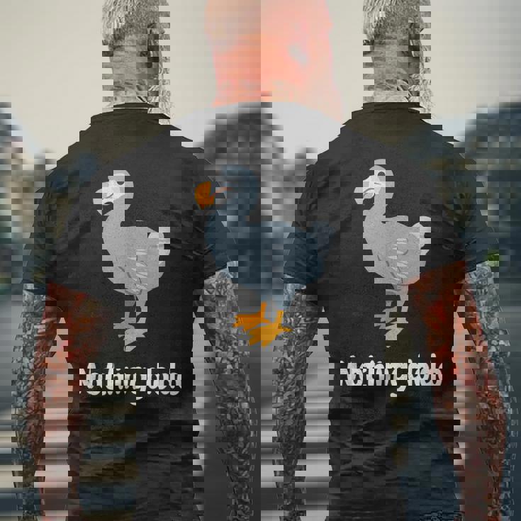 面白いドードーと言って：何もすることはありません。面白いドードーモチーフ メンズTシャツ バックプリント 高齢者への贈り物