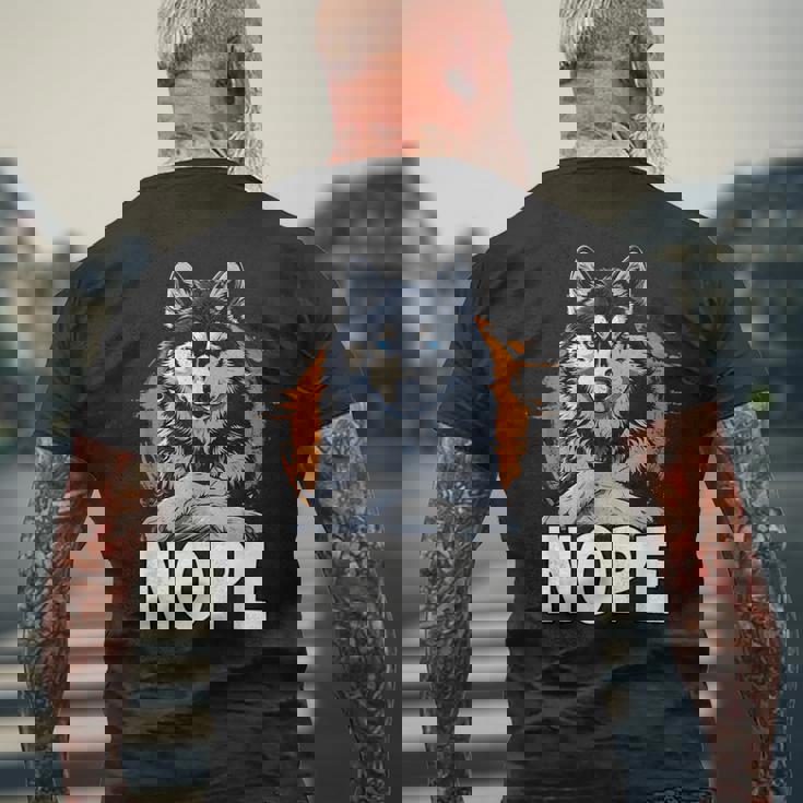 面白いハスキー T、犬の飼い主のための面白い犬の散歩服 メンズTシャツ バックプリント 高齢者への贈り物