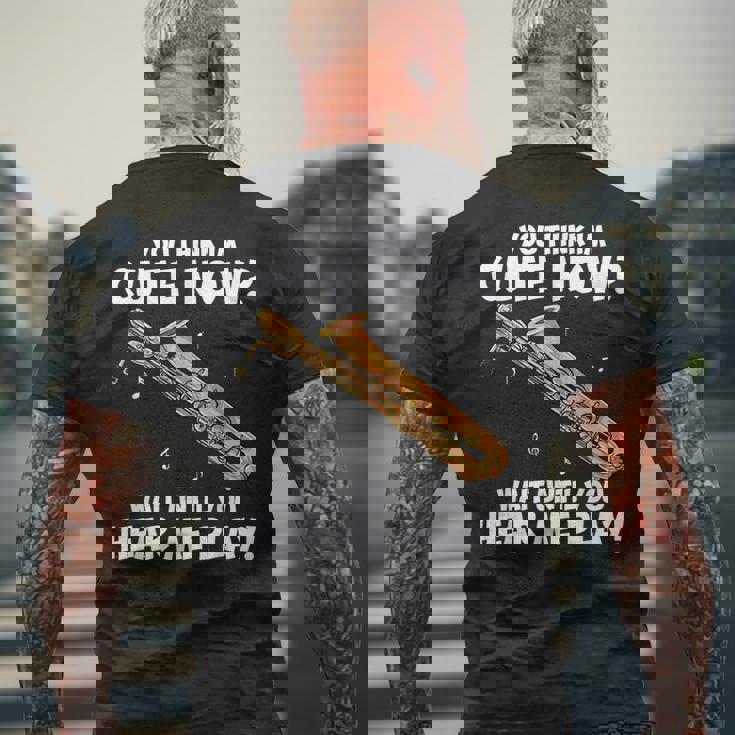 面白いバリトンサックスのデザイン私はサックスを持っています メンズTシャツ バックプリント 高齢者への贈り物